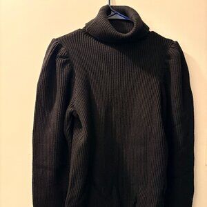 Benetton Ribbed Turtleneck Sweater | Black | Size S